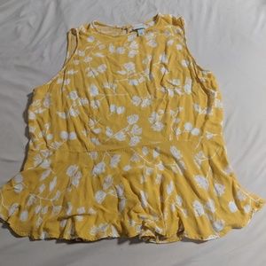 Pretty Yellow Peplum Top